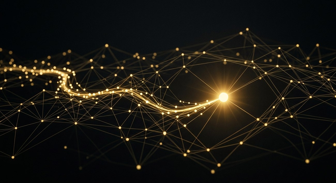 Prospection automatisée par agent IA : un réseau de prospects connectés menant à un lead qualifié